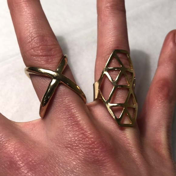 Set of Gold Adjustable Rings - Picture 2 of 5